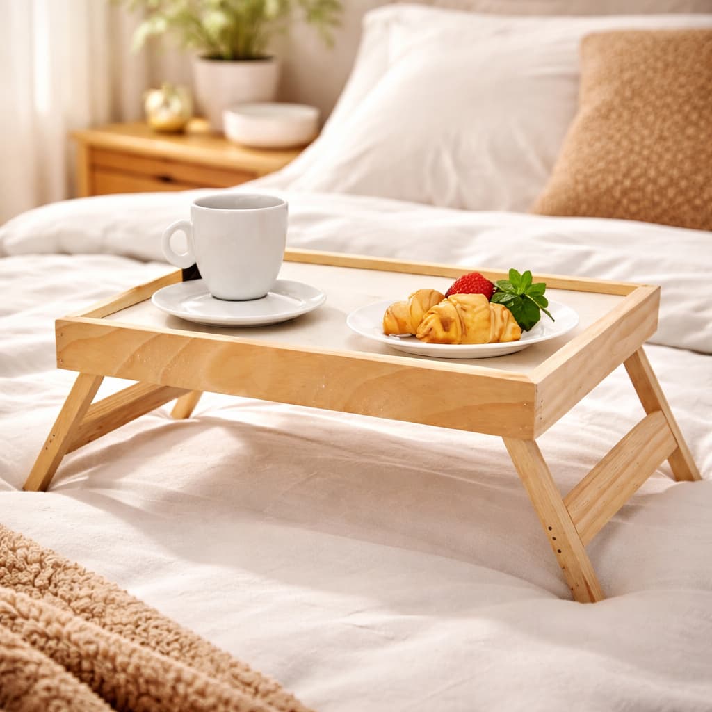 Mesa Bandeja Café da Manhã Com Pezinho Dobrável Decoração Cozinha