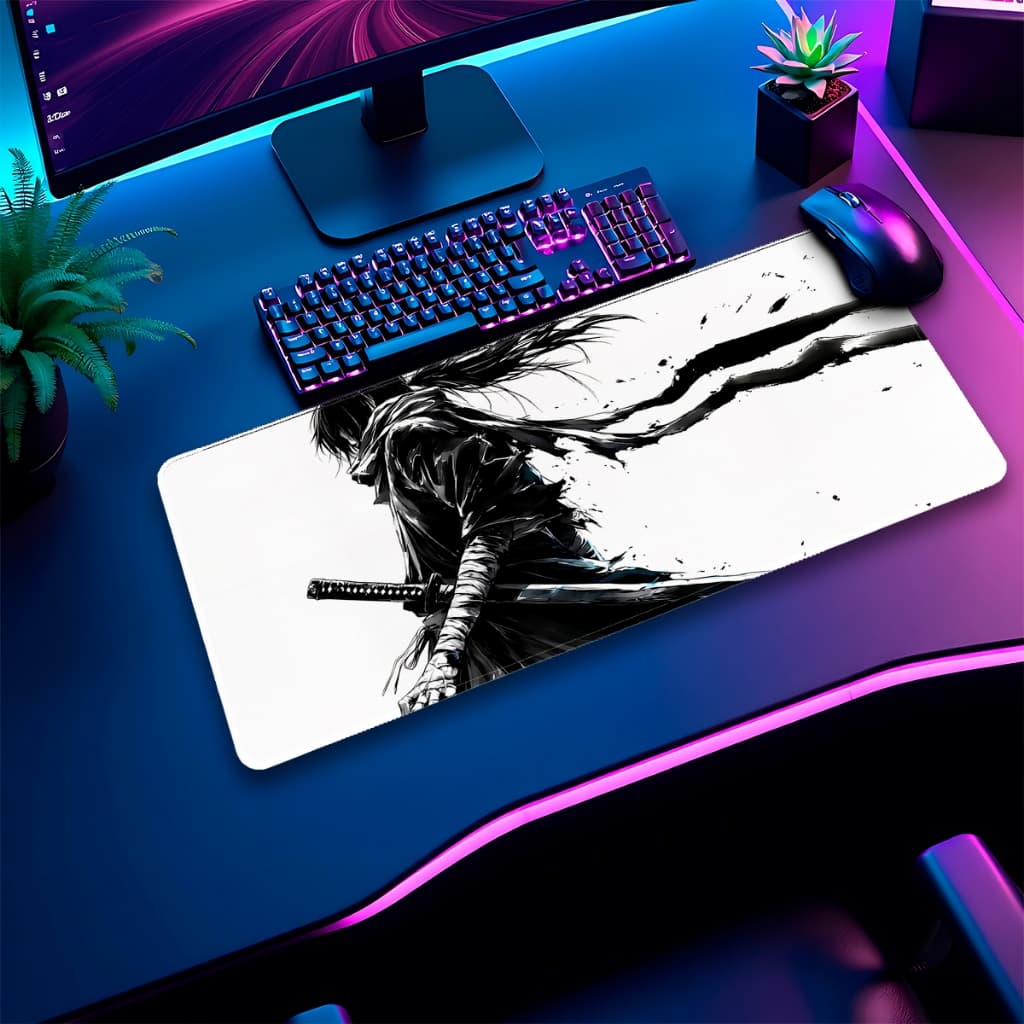 Mouse Pad Gamer Precisão de Elite Para Cada Movimento Com Varias Cores, Animes, Samuray