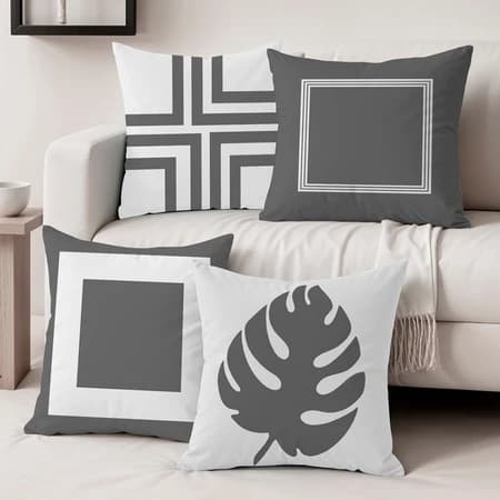 4 Capas Para Almofadas Perfeito para Decoração de Quarto e Sala com Zíper