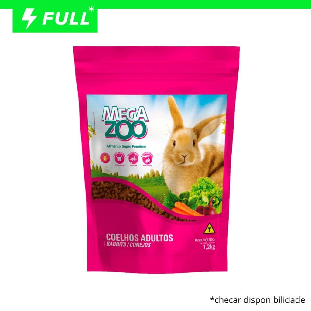 Megazoo Super Premium Extrusada Coelhos Ornamentais 1,2kg Nutrição Avançada Adultos