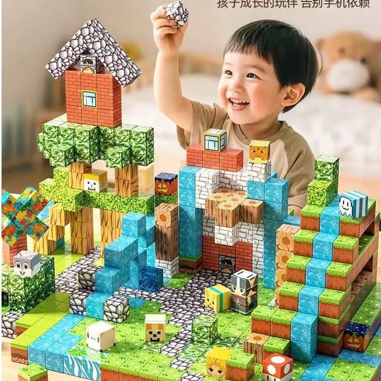 100/192 Blocos Magnéticos de Montar para Crianças Brinquedo Educativo Criatividade