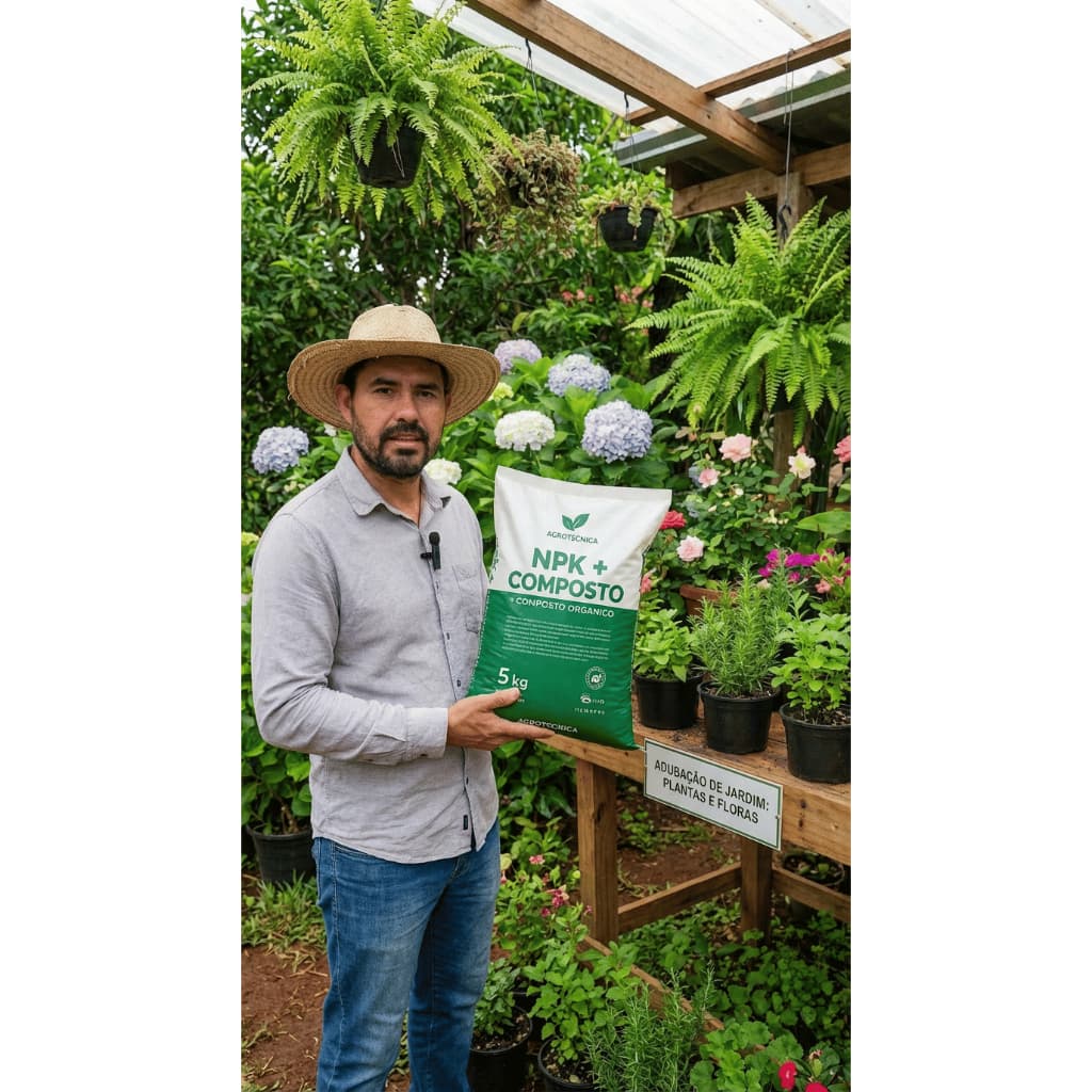 NPK COM COMPOSTO ORGANICO, PARA PLANTAS, FLORES, JARDINS, FRUTIFERAS, ADUBO PARA HORTA