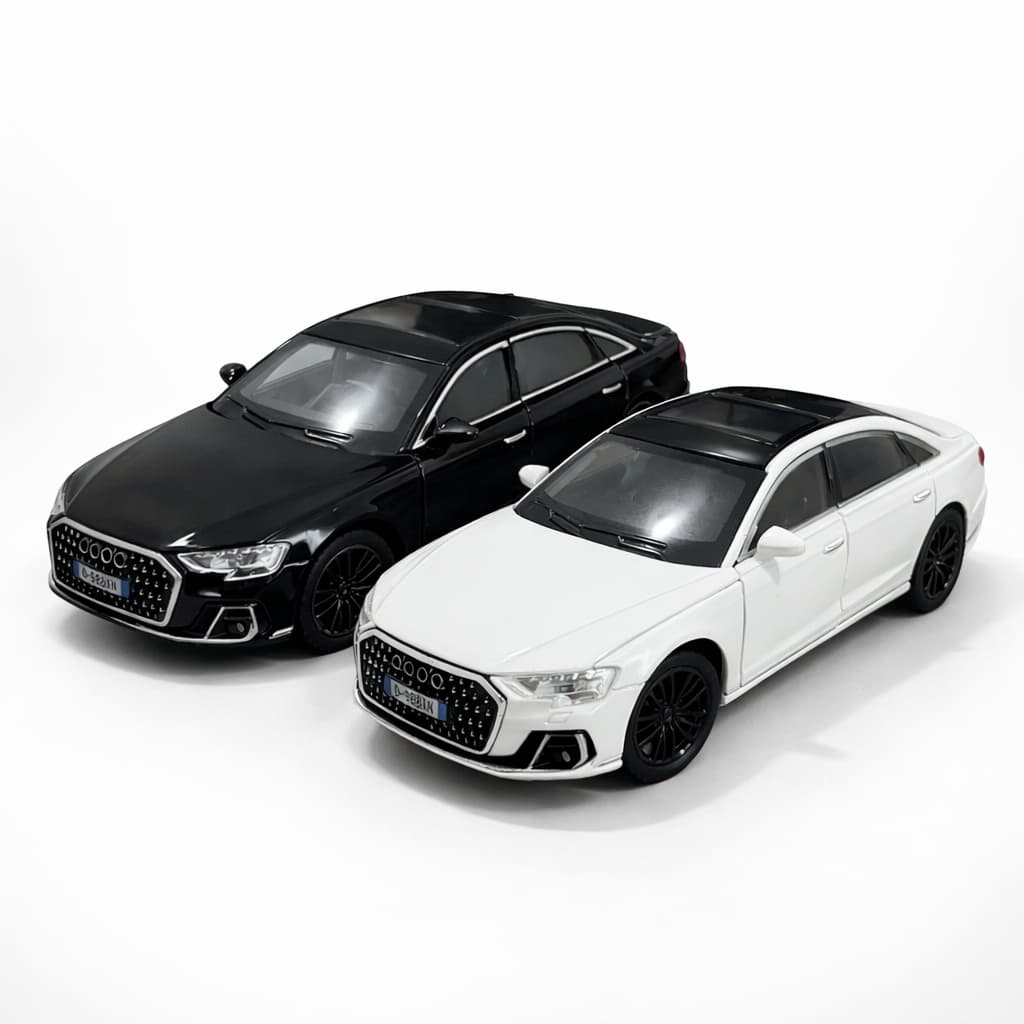 Miniatura Audi A6 Escala 1:32 Metal C/Som Luz Portas e Pneu de Borracha Fricção Colecionável