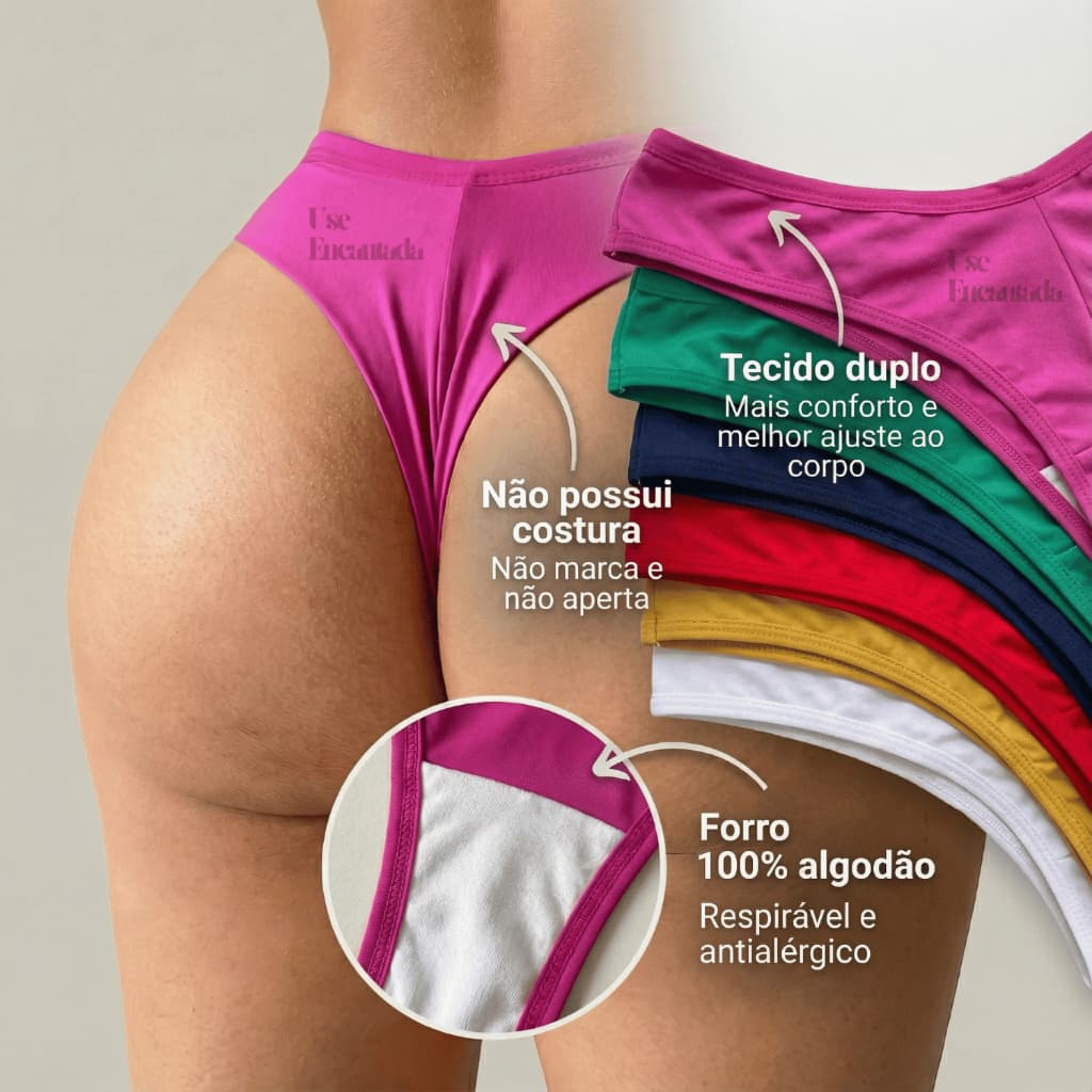 Kit 10 Calcinhas Fio Duplo Empina Bumbum Confortáveis e Sensuais