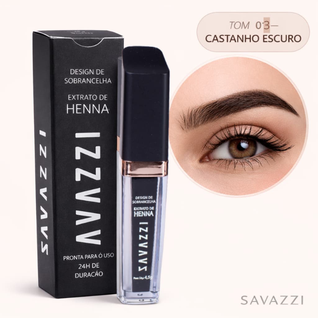 Henna Sobrancelha Pronta Para Uso Extratato Renna Design Alta Fixação 4,5g Savazzi