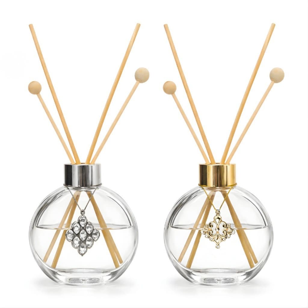 Difusor de Ambiente Vidro 160ml Rosca 28 Tampa Prata ou Dourada – Frasco Aromatizador Decorativo