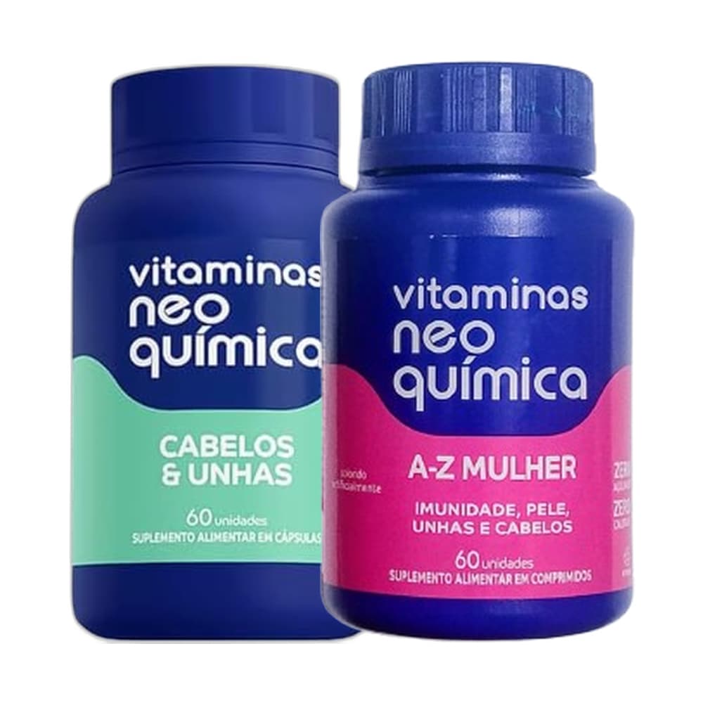 Vitaminas Mulher 60 cpr + Cabelos e Unhas 60 cps Neo Quimica