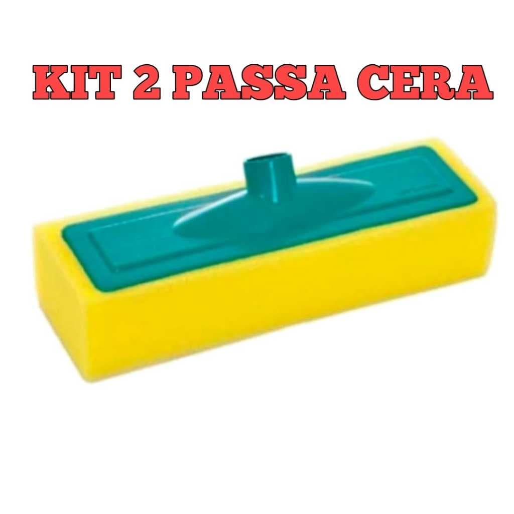 kit 2 rodo passa cera lava piso esfregão limpa vidro espuma macia