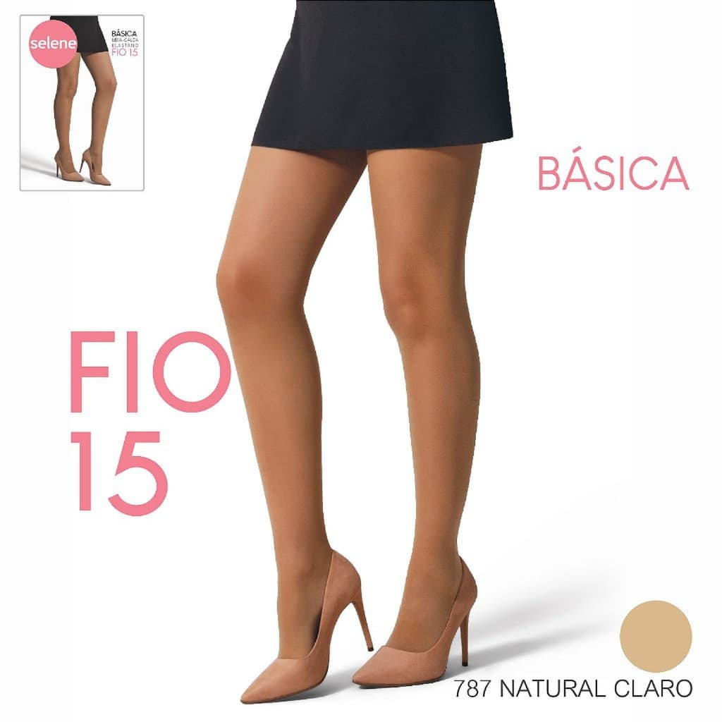 Meia-Calça Básica Fio 15 Elastano | Selene Feminina | Tamanhos P M G EG