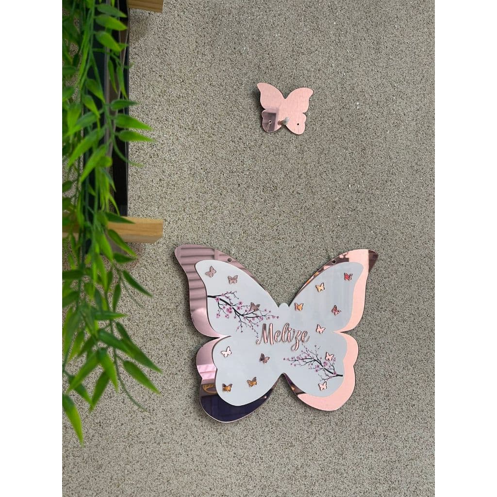 Porta Maternidade Menina acrilico Rose Gold