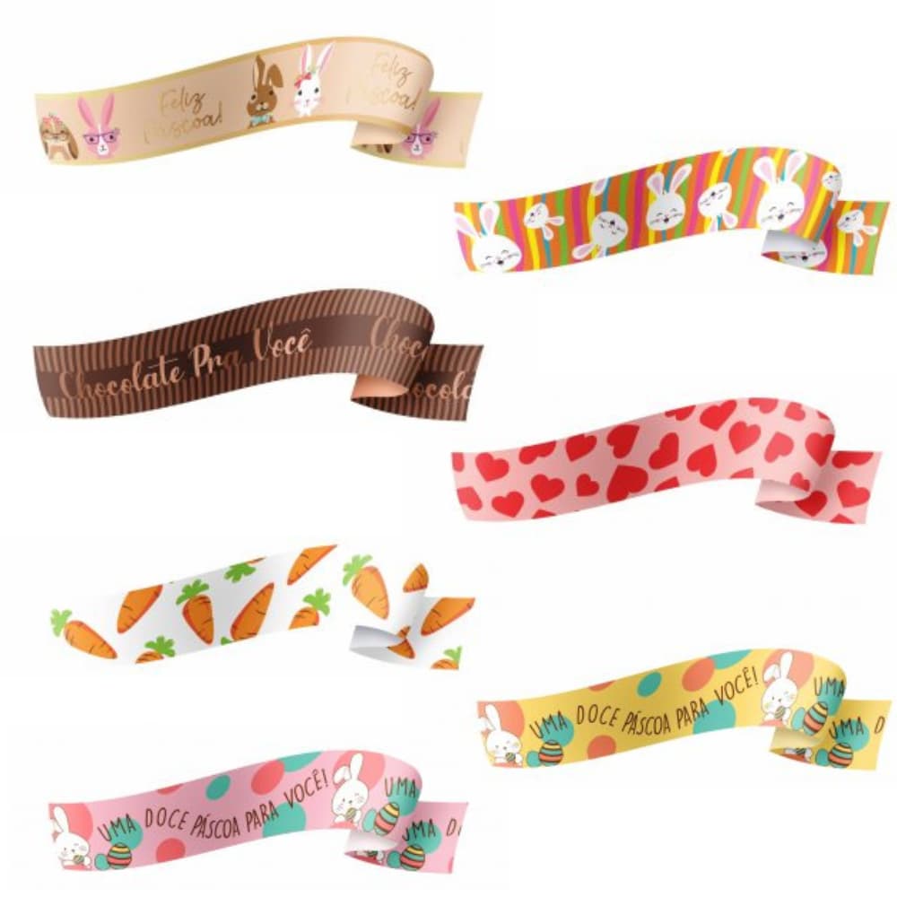 Fita de Páscoa Plástica Decorada 32mm x 10metros Albano (Fracionada)