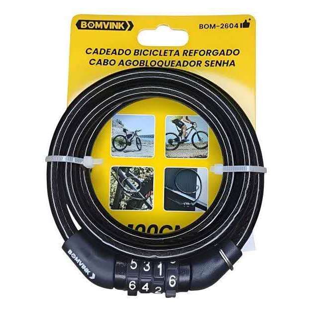 Cadeado Bicicleta Moto Reforçado Bloqueio Com Senha Cabo Aço