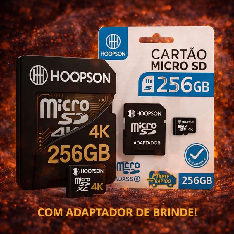 Cartão Micro SD 256GB UHS-3 Classe 10 Com Adaptador Alta Velocidade 4K Ultra HD Celular Drone Câmera