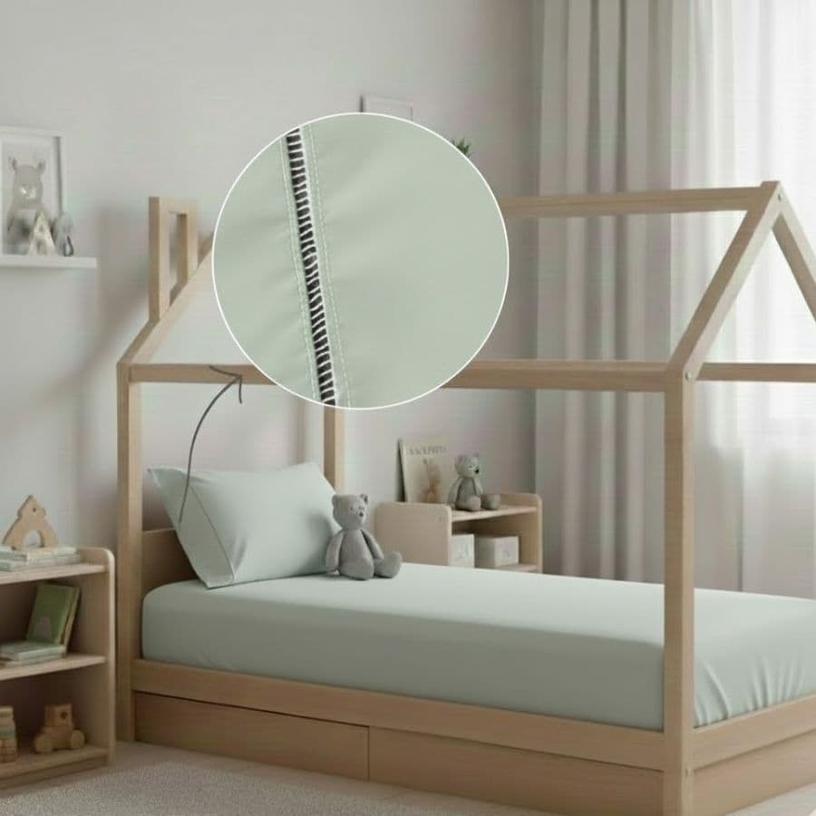 Jogo Lençol 2 peças Mini Cama Montessoriana Percal 400 fios Ponto Palito Menina Menino