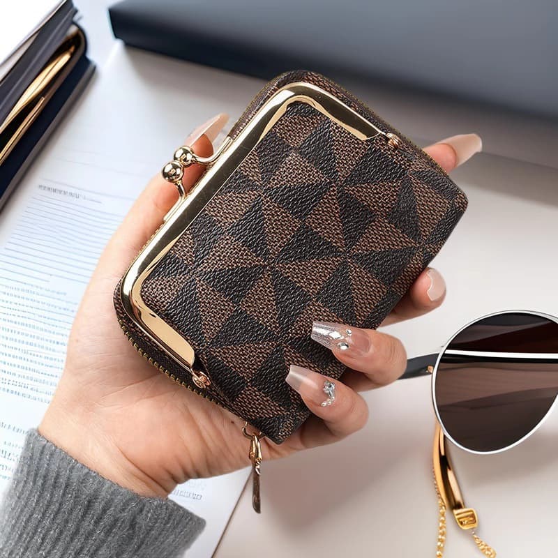 Carteira Feminina Porta Moedas e Cartões de Couro com Zíper Compacta e Leve Acabamento Sofisticado