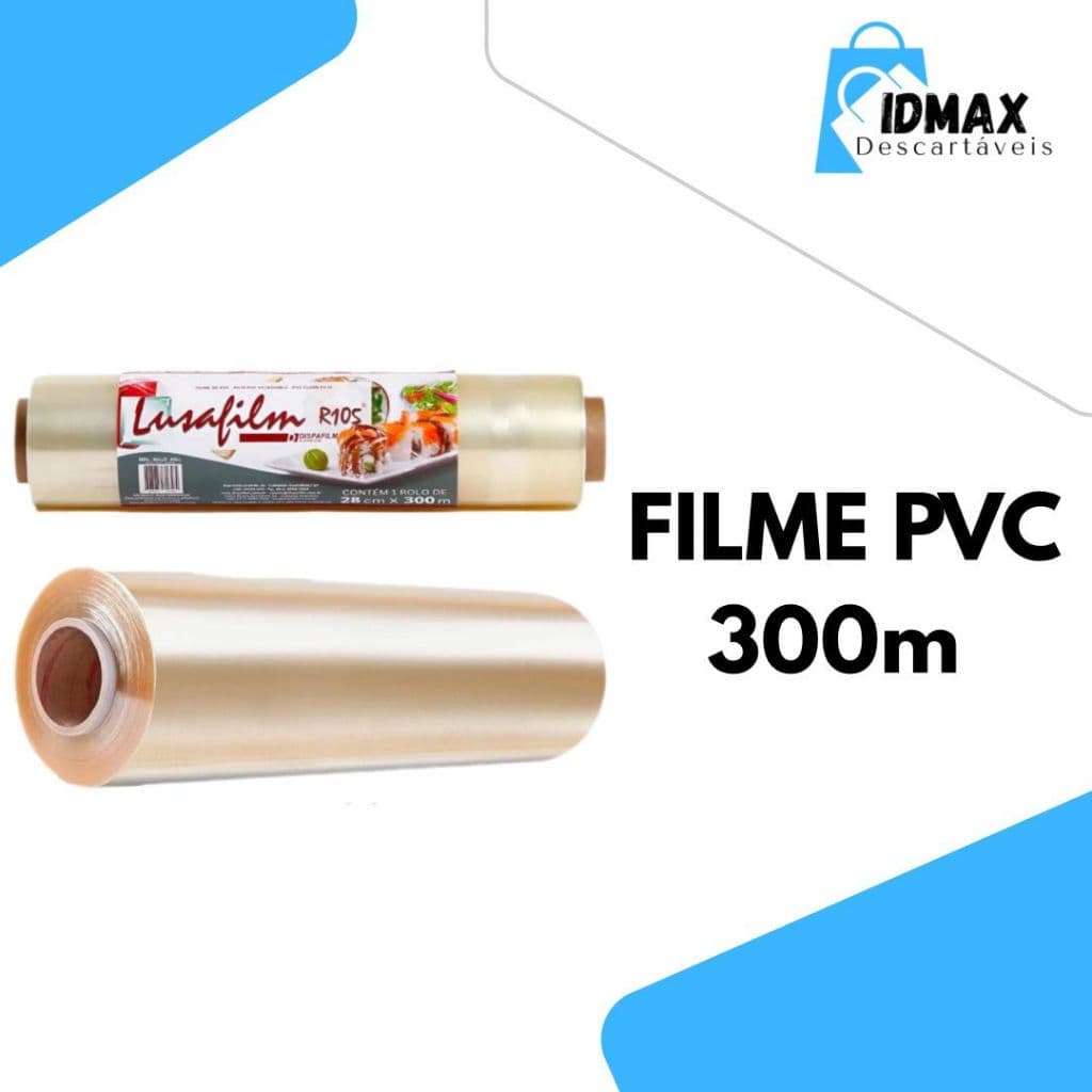Filme PVC Bobina 28cmX300m Para Alimentos