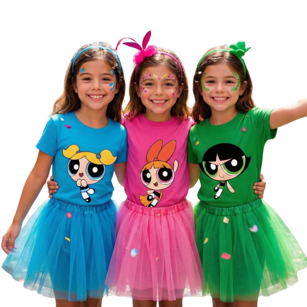 Camiseta Infantil Meninas Superpoderosas Lindinha Docinho Florzinha Camiseta Carnaval Infantil