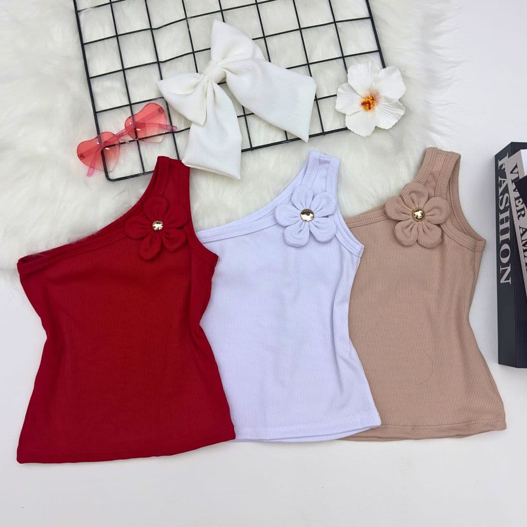 Blusinha Infantil Feminina Flor Delicada Estilo Blogueirinha Verão Confortável Menina Fashion