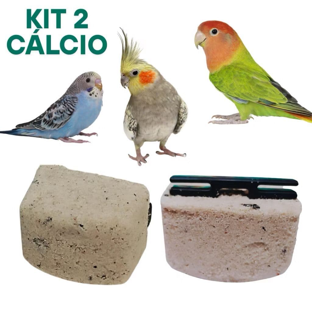Kit 2 Pedras Cálcio Suplemento Nutricional Estresse Calopsitas Agapornis Periquitos Gaiolas Viveiro