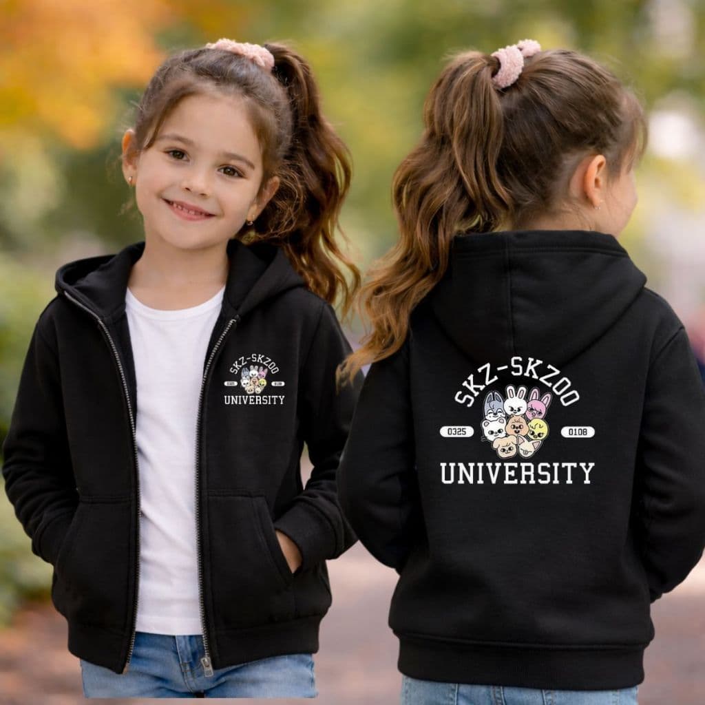 Moletom de Ziper Infantil Grupo Kpop Stray Kids Skzoo