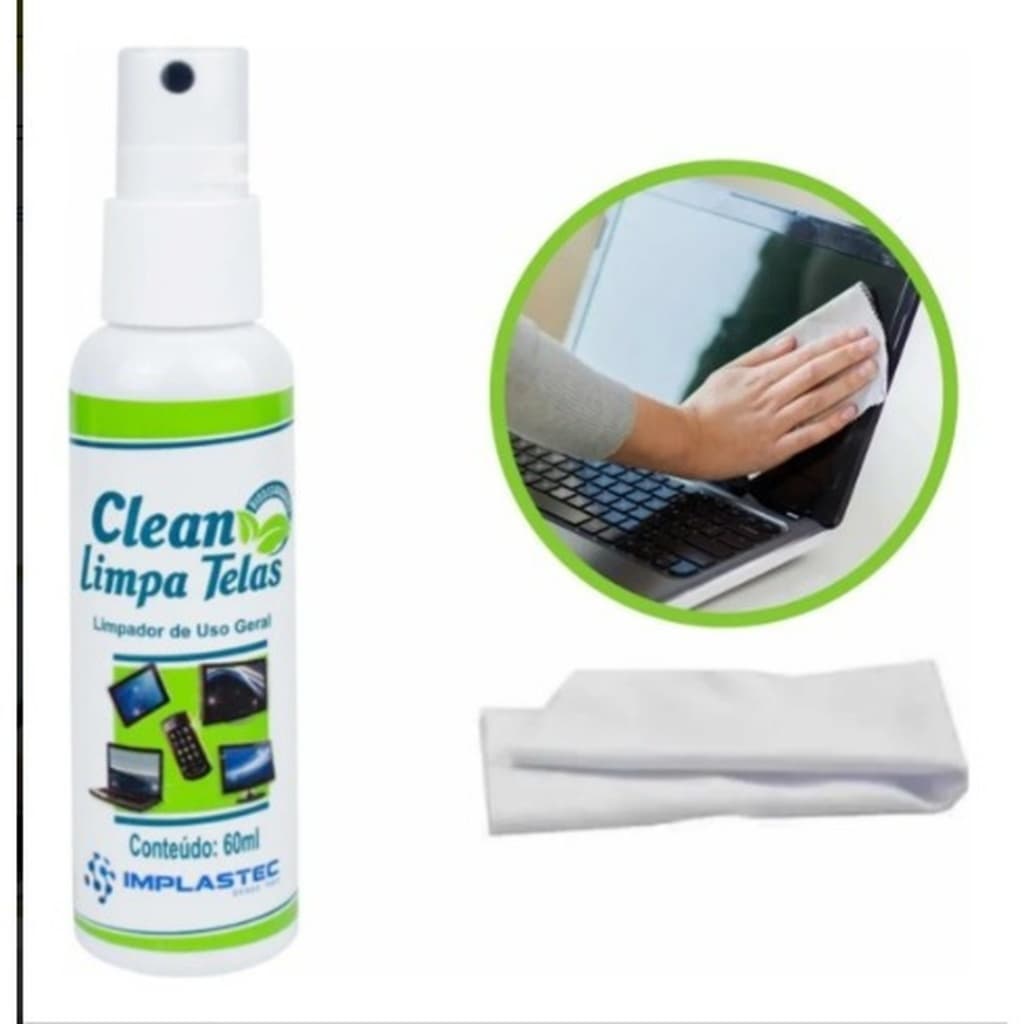 Kit Limpa telas celular monitor TV computador com flanela antirrisco