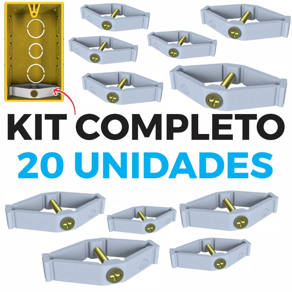 20 Kit Salva Caixinha De Luz P/ Tomada Interruptor Elétrico Reparo Instalação Salva Caixas de Parede