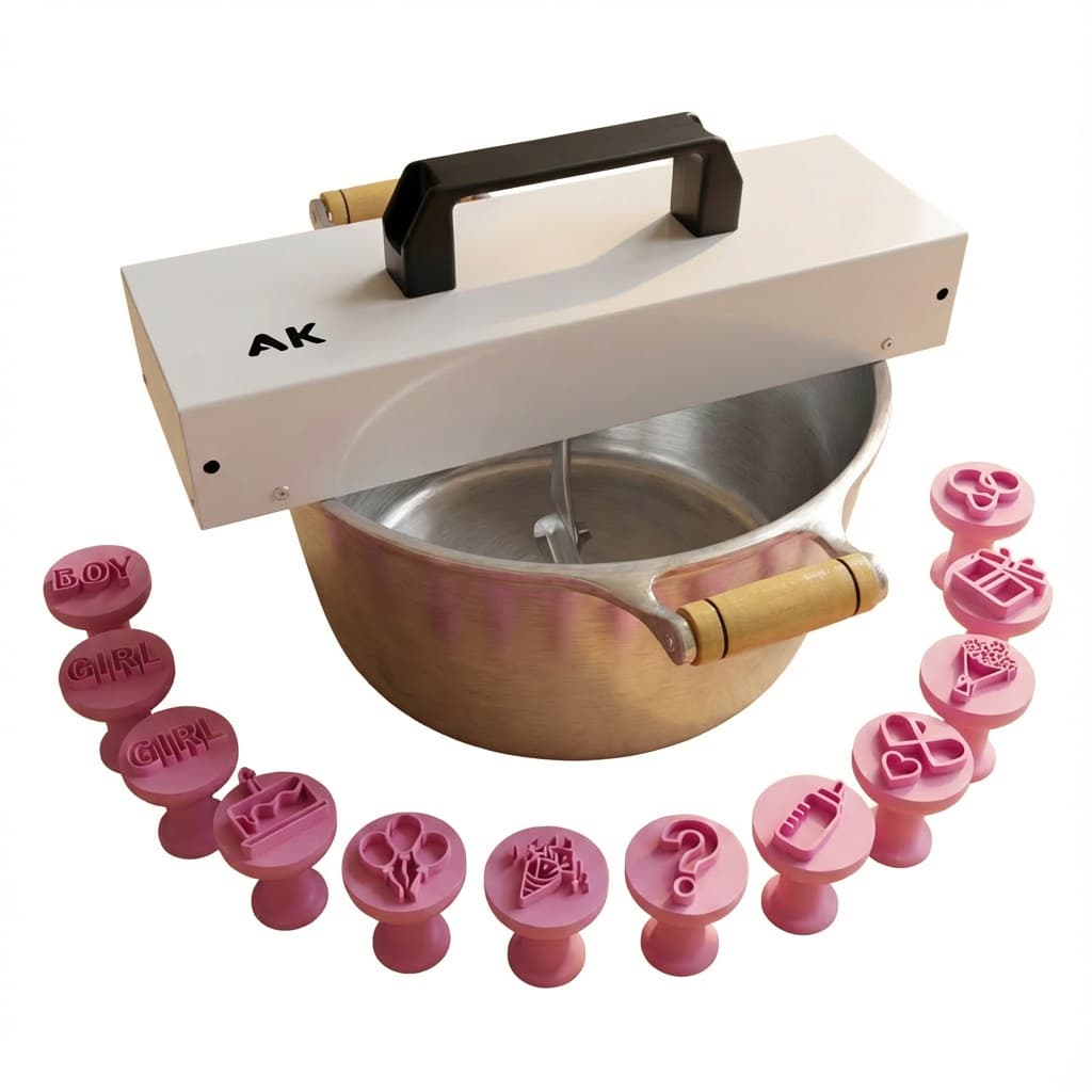 Panela de Brigadeiro Pequena 22 cm de diâmetro + 15 Brindes - Aluminio Grosso, Haste inox - Faz uma receita em 5 minutos