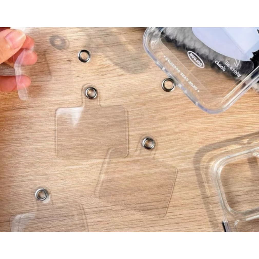 HK-Kit Com 10 Unidades Suporte de fixação Para Cordao Telefone Celular Almofada De TPU Transparente