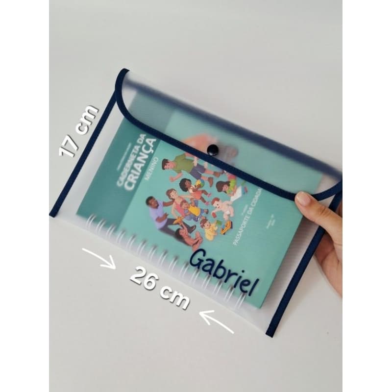 Capa ou Pasta protetora para Caderneta de Vacinação Personalizada com Nome