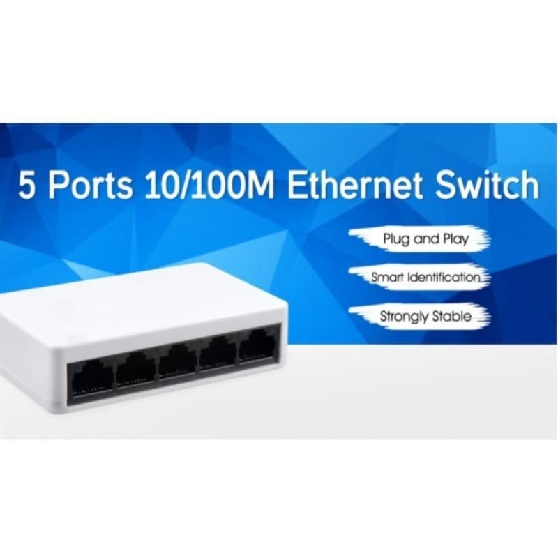 Switch Hub 5 Portas Ethernet 10/100Mbps Branco
