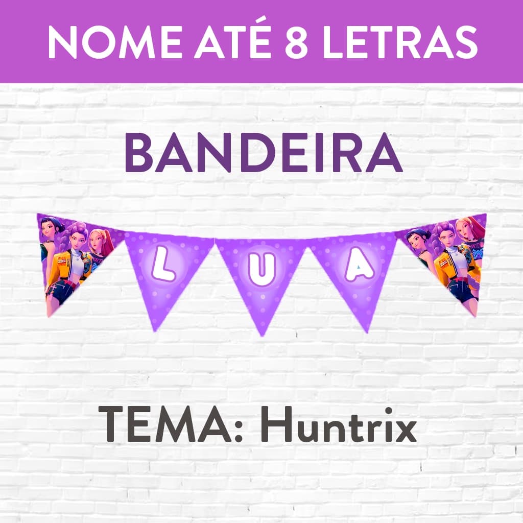 Bandeirola Decorativa – Ideal para Festas Guerreiras do Kpop com Nome até 8 letras