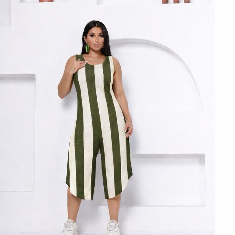 macacão envio Rápido casual midi  pantacurt listrado festa soltinho moda feminino lançamento mais vendidos