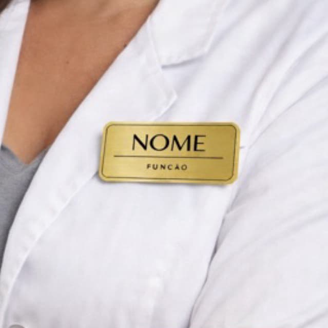 Broche Crachá Magnético Personalizado Nome E Profissão Escovado Para Empresa Ou Formatura