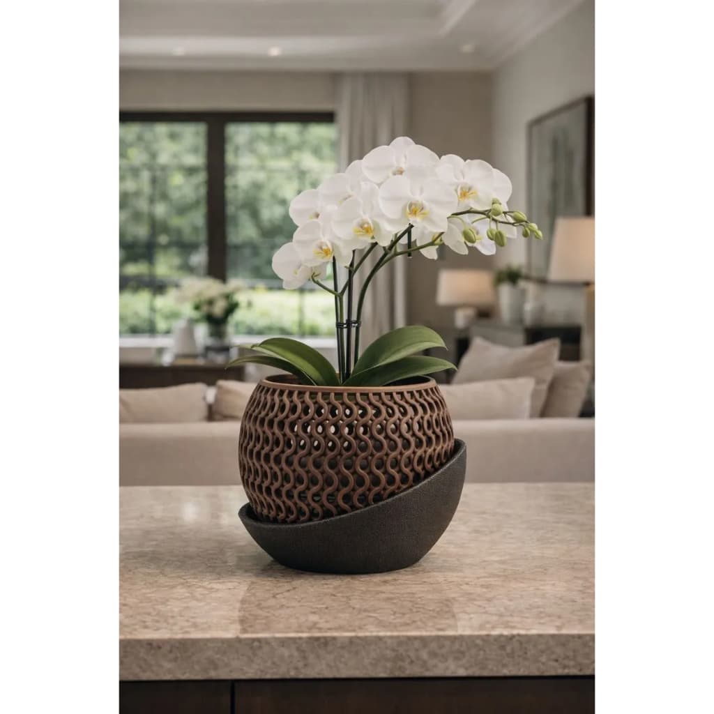 Vaso para Orquídea com Furo de Drenagem 13cm | Cachepot Decorativo Moderno
