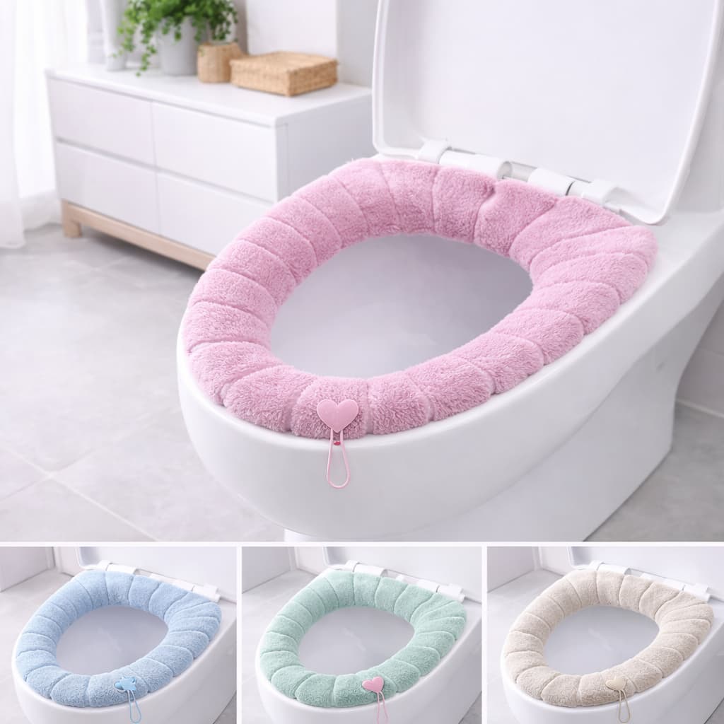 Capa De Assento De Vaso Sanitário Almofada Sanitária Confortável Lavável Para Banheiro