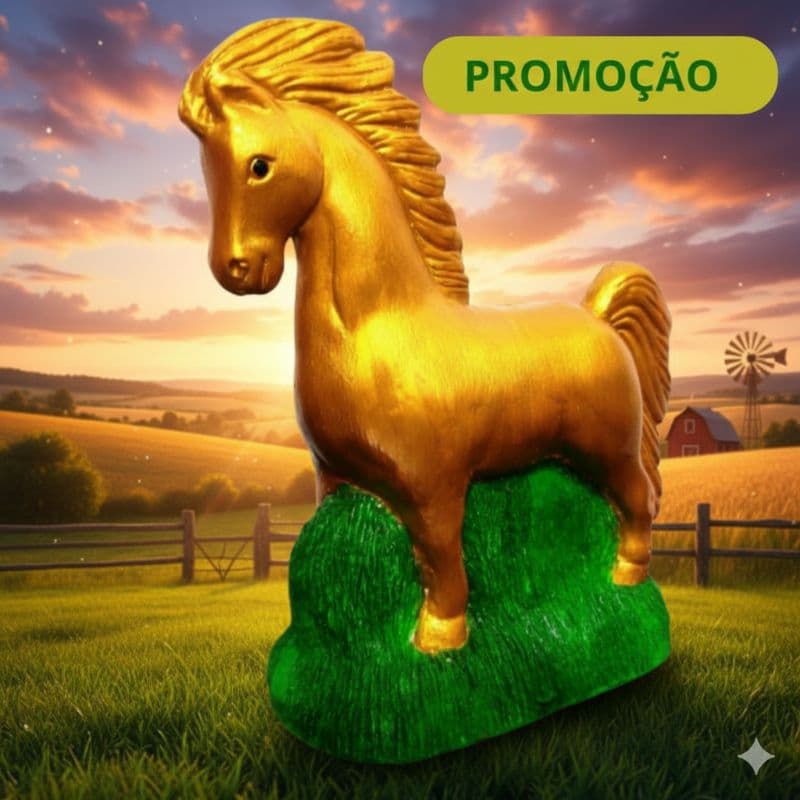 Cofre Decorativo de Gesso 30cm – Cavalo e Boi Coloridos – Estilo e elegância