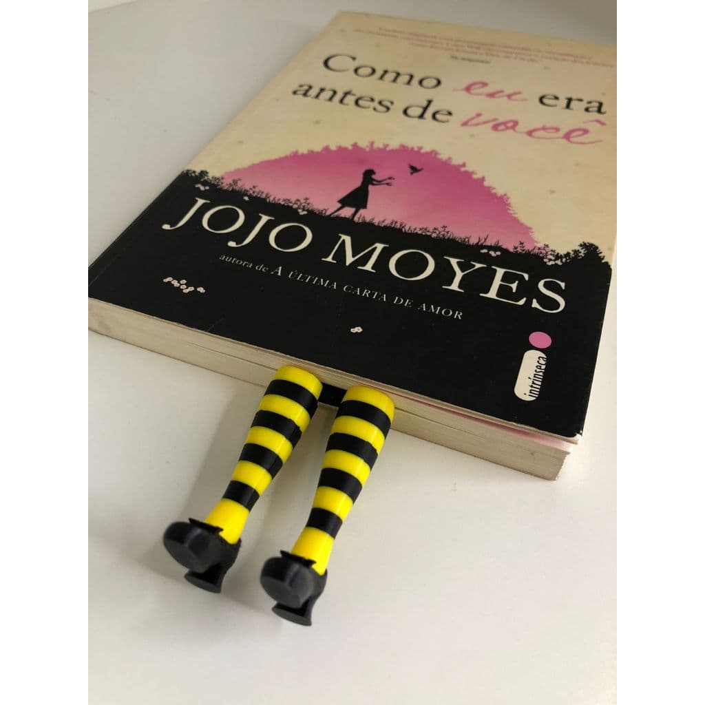 Marcador de Página Perninhas - Meia Listrada Abelhinha Super Divertido!