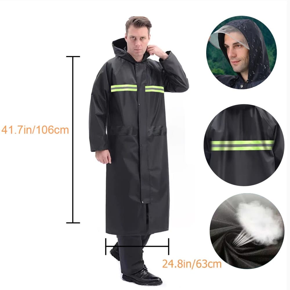 capa chuva comprida para adultos,impermeável,à prova vento,adequada para ciclismo e oferece proteção contra chuva forte.