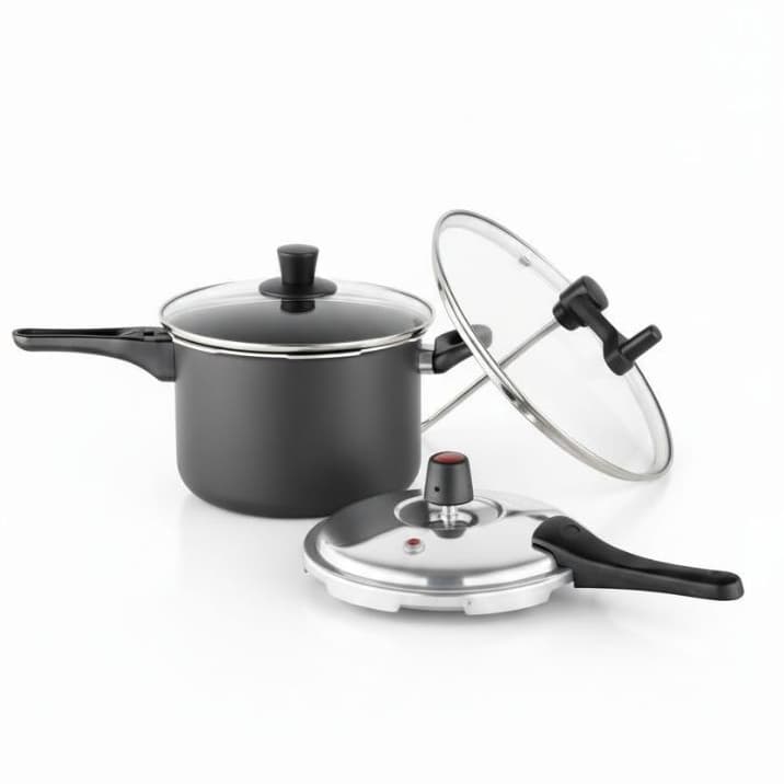 Jogo De Panela Antiaderente 3 em 1 Funcional Panela Pressão Pipoqueira Panela Convencional