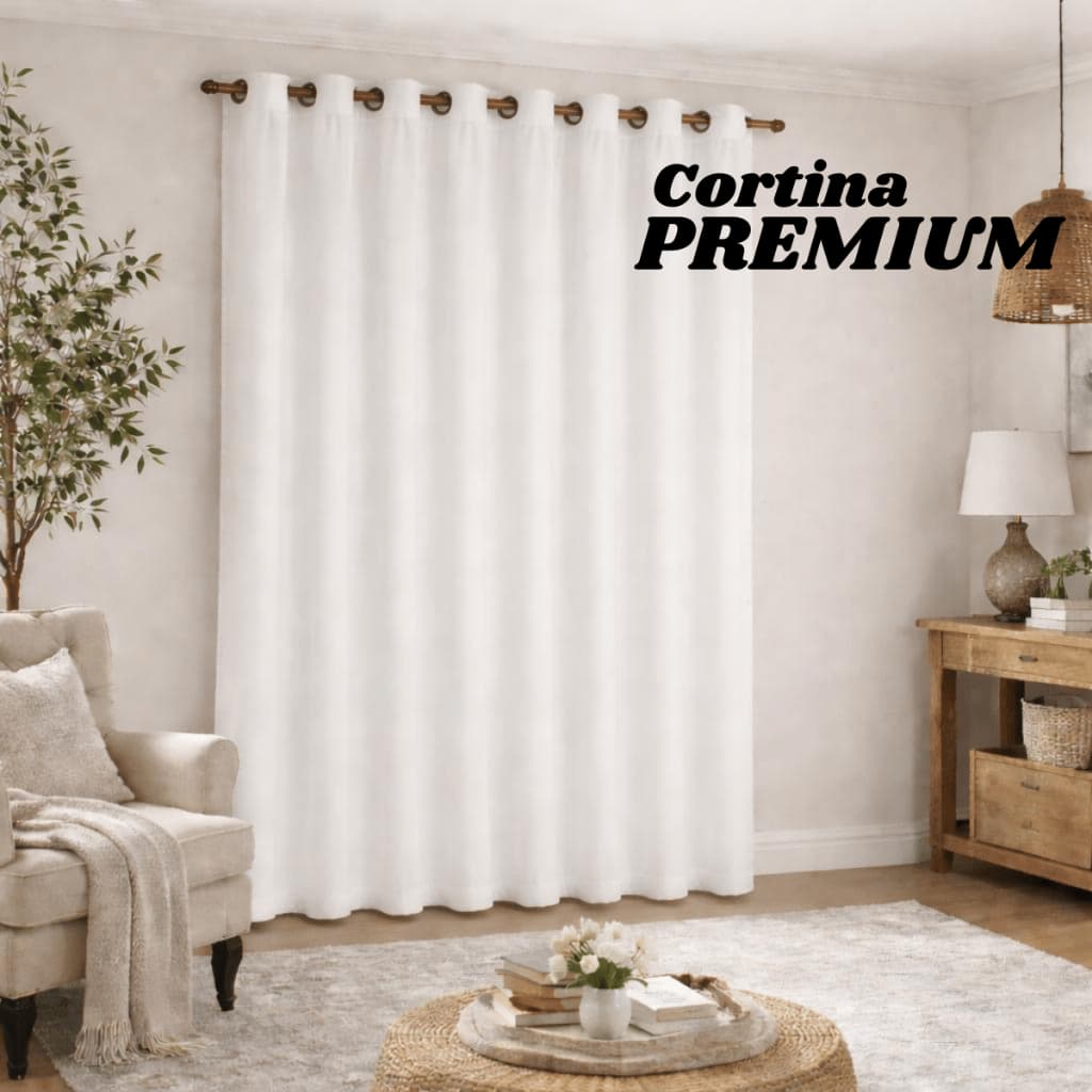 Cortina Sala Janela Porta 1,50x2,50 Com Ilhós | Moderna, Elegante, Fácil de Instalar Para Varão