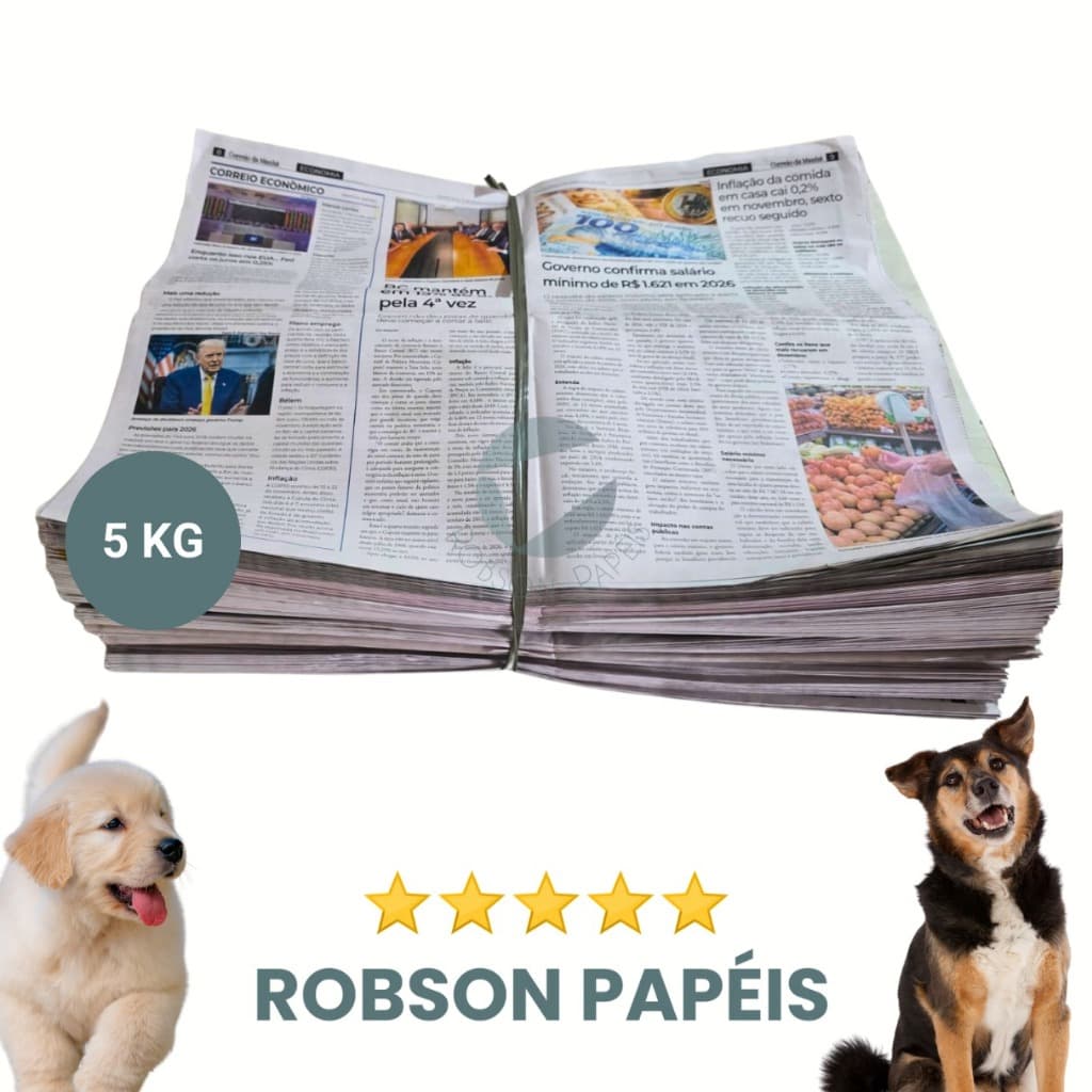 Jornal  Para Pet Limpo 5kg 400 Folhas Multi Uso