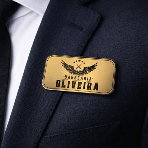 Broche/Crachá Acrílico Espelhado Personalizado com Nome e Profissão