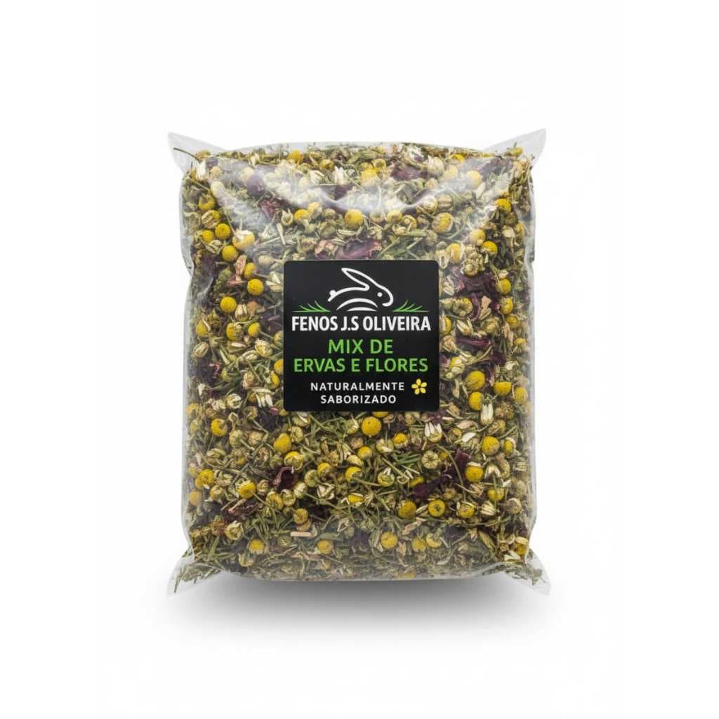 Mix de Ervas Premium para Feno • Camomila, Hibisco, Erva Doce, Hortelã e Folhas de Amora