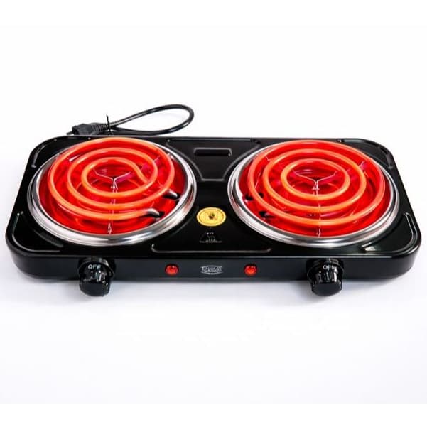 Fogão Cooktop Fogareiro Elétrico 2 Bocas 2500W - Portátil 110V e 220V