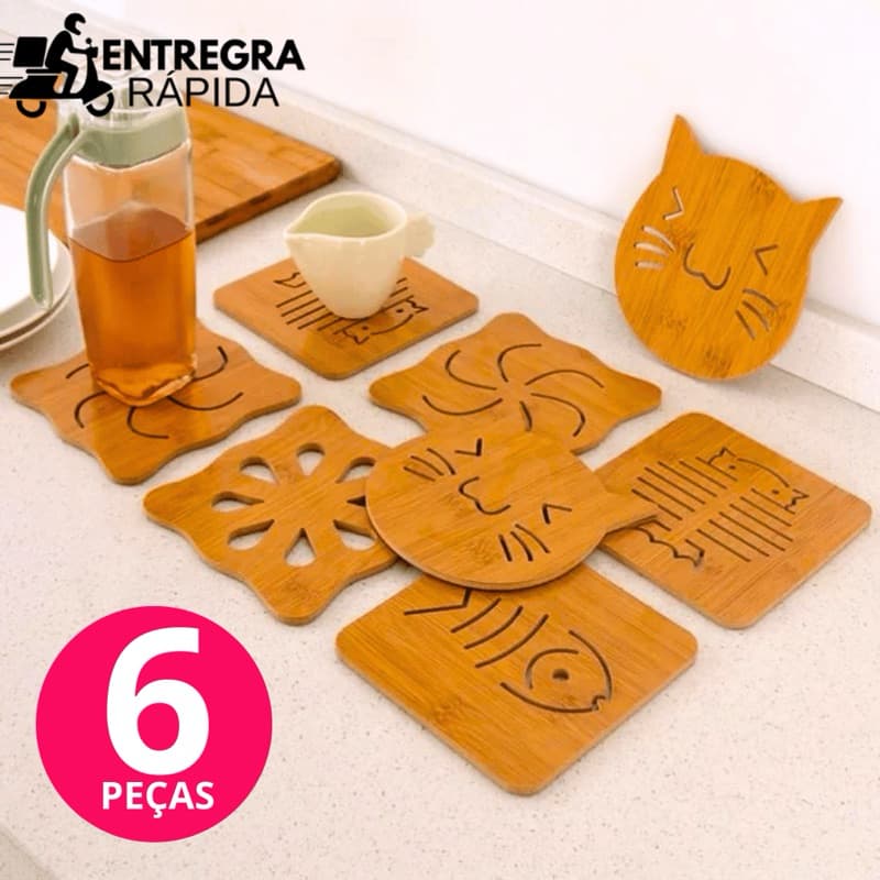 Descanso de Panela MDF 16,5cm Proteção para Mesa Apoio para Panela Quente DESENHADO - Escolha o Modelo