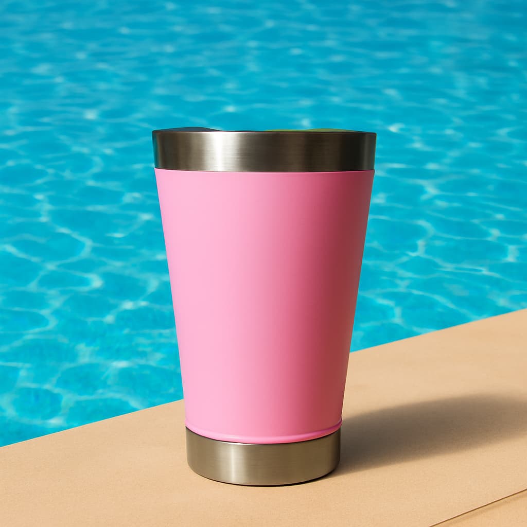 Copo Térmico 473Ml Aço Inox com Parede Dupla Com Tampa Abridor Premium