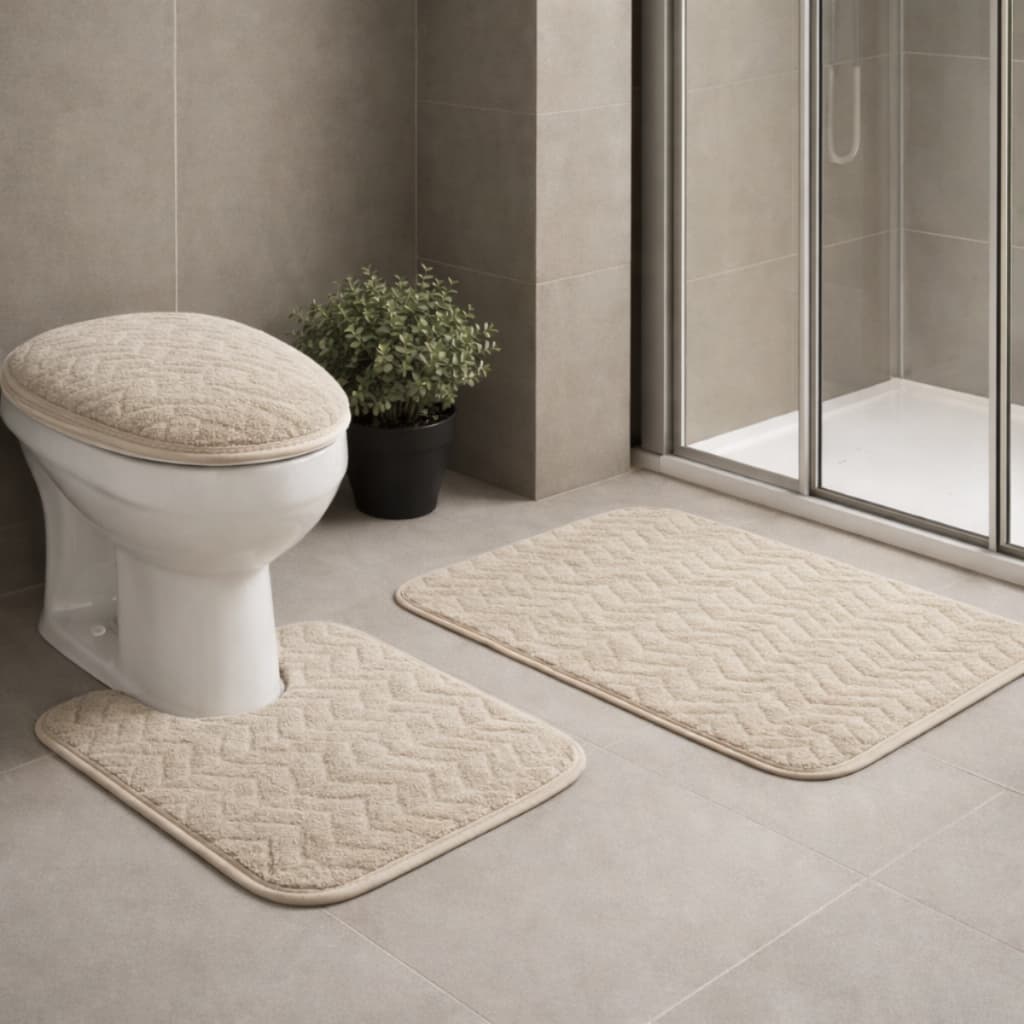 Kit 3 Tapetes Jogo Para Banheiro Antiderrapante