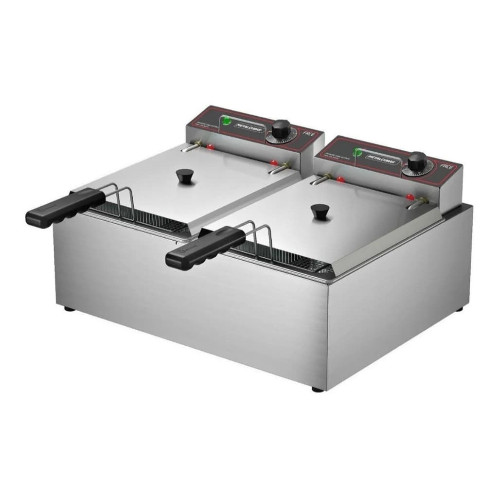 Fritadeira Elétrica Industrial Metalcubas FRCE-10 2 Cubas 10 Litros Inox