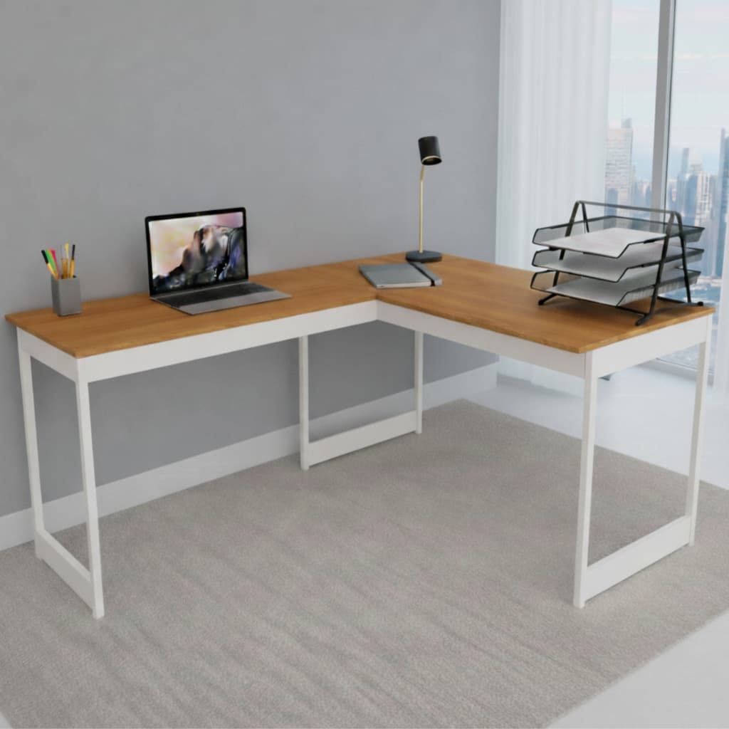 Escrivaninha De Canto Estilo Industrial Mesa Em L Escritório Beni Estudo Camaleão