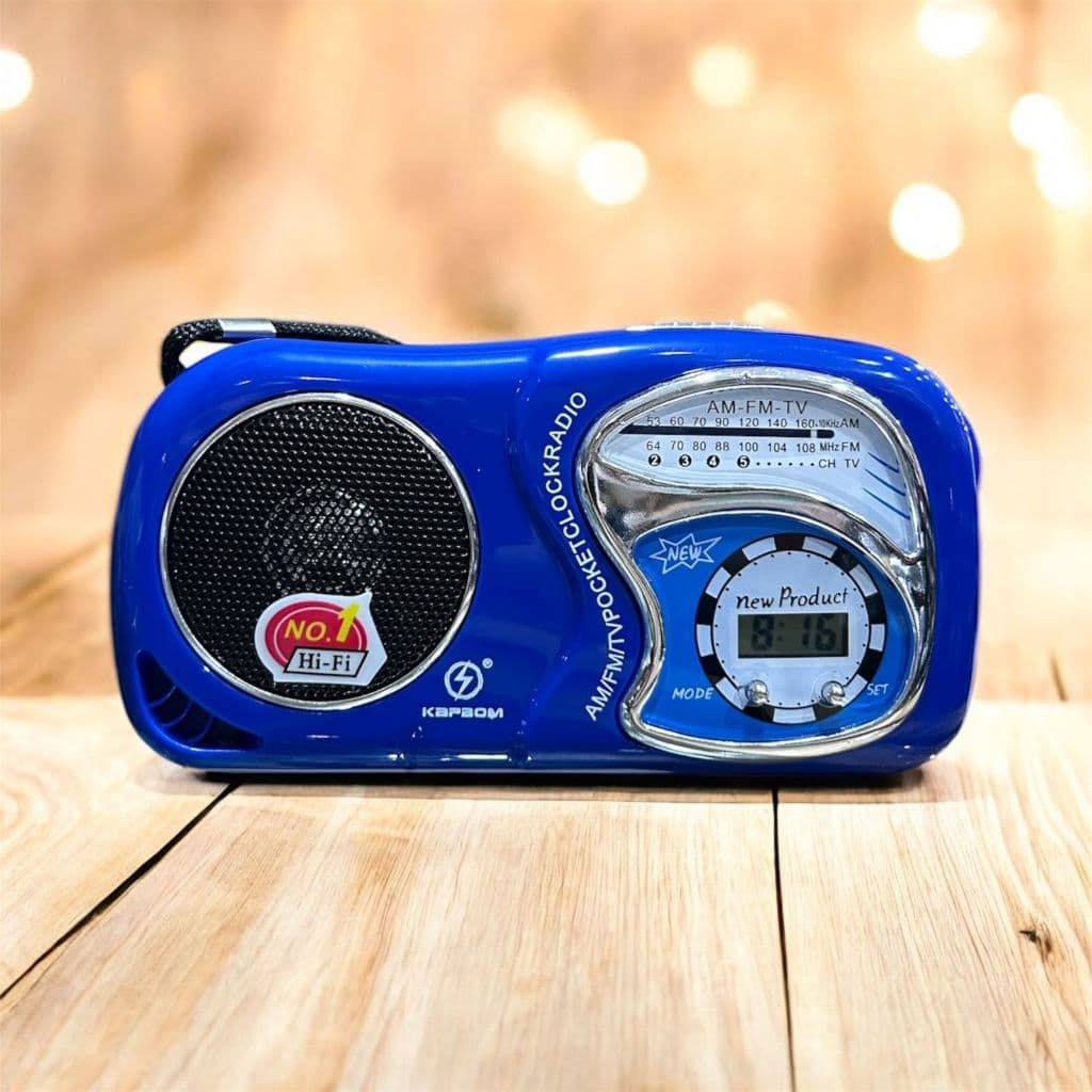 Rádio Portátil AM/FM com Relógio Digital LCD e Antena Retrátil - LES-1775/LE-603/K-2019/KAP2019